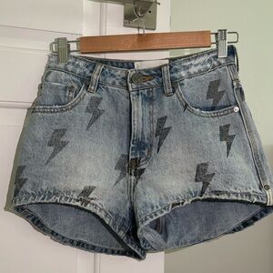 One teaspoon BLUE LIGHTNING BONITA HIGH WAIST DENIM SHORTS